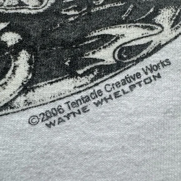 Vintage Y2K Wayne Whelpton Dragon Punk Goth T Shirt Size L 2006 White - Picture 4 of 8